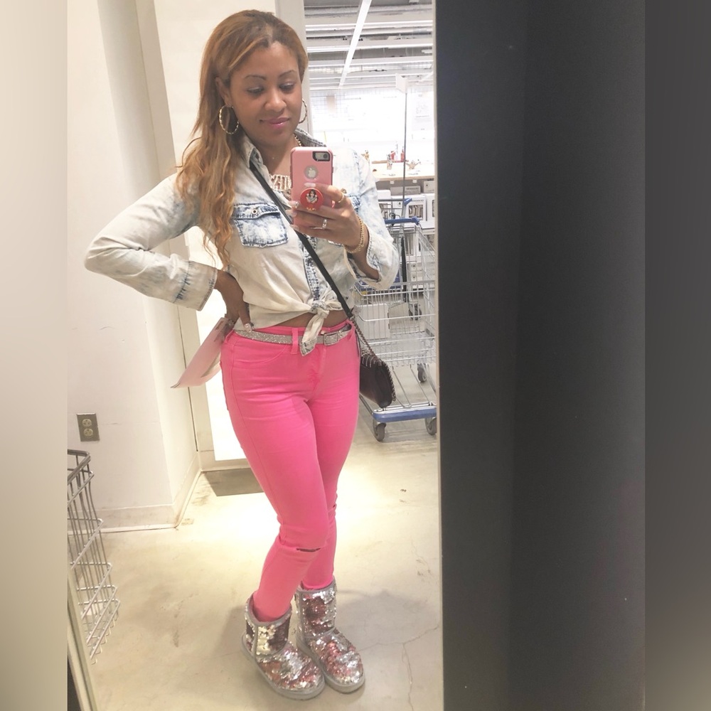Pink High waisted Jeans